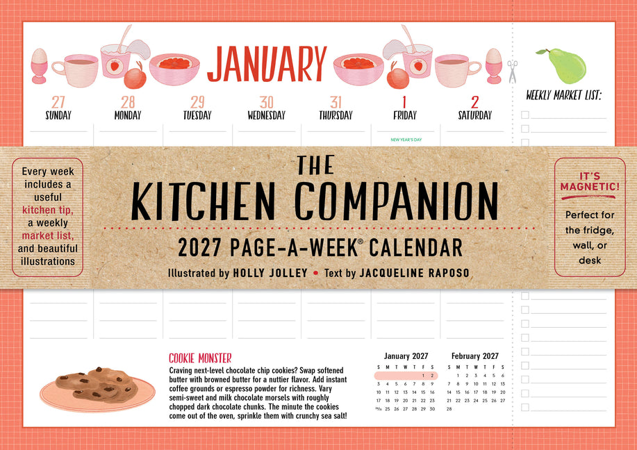 The Kitchen Companion Page-A-Week Calendar 2027: It's Magnetic! Perfect for the Fridge, Wall, or Desk
